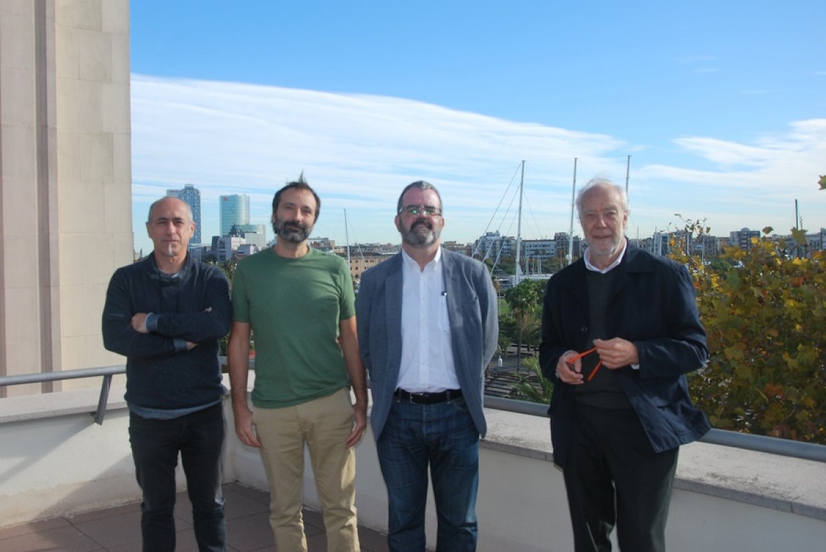 Impulsores del proyecto. De izquierda a derecha: Javier Macía, Carlos Rodríguez-Caso, Jaume Badia y Ramon Farré-Escofet (Fuente: página web UPF).