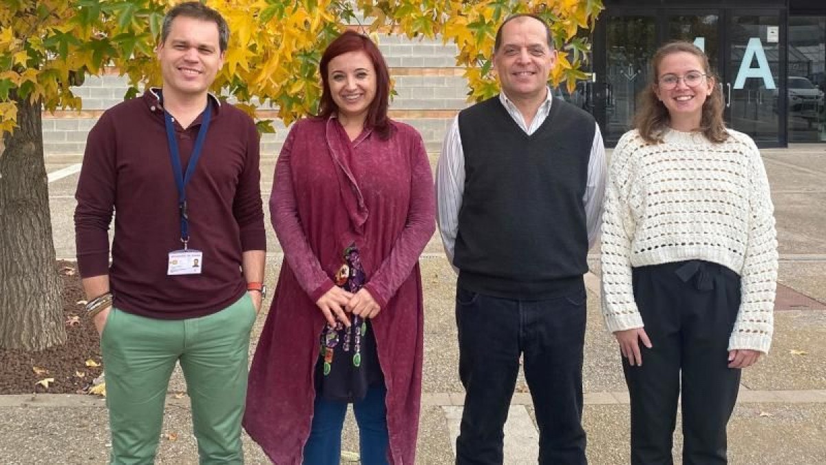 Los investigadores de la Universidad de Lleida Gustavo Ramírez, Judith Ribas, Lorenzo Fraile y Paula Curto. (Imagen: ETSEAFIV).