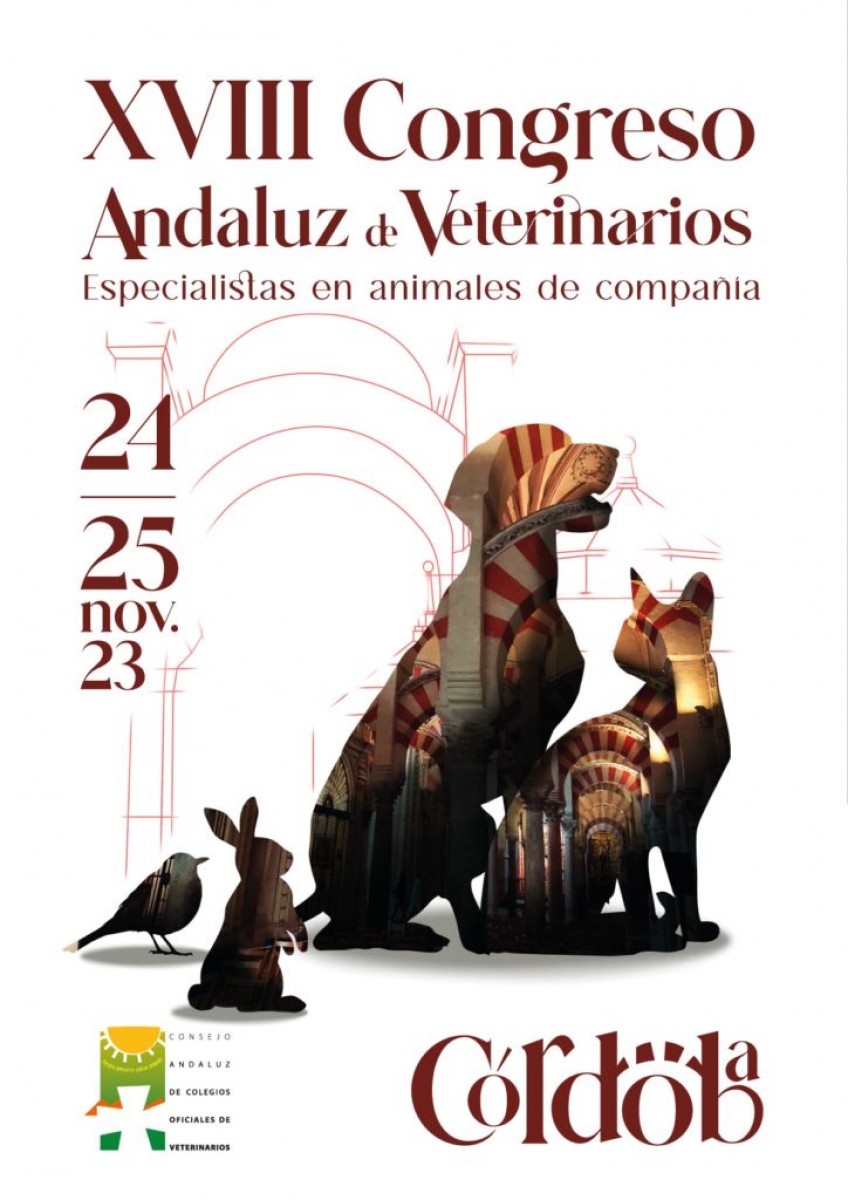 Cartel del XVIII Congreso Andaluz Veterinario del Consejo Andaluz de Colegios Oficiales de Veterinarios, realizado por Francisco Javier Hermosín Benítez.