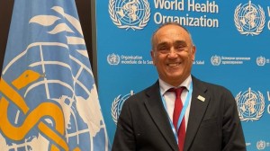 Rafael Laguens, presidente de la Asociación Mundial Veterinaria, en la sede de la Organización Mundial de la Salud.